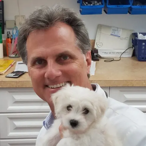 Dr. Eisel with Puppy